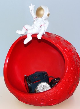 太空人宇航员摆件轻奢创意玄关钥匙收纳盒鞋柜电视柜摆放台装饰品