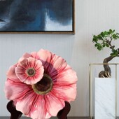 饰品玄关摆件博古架装 手绘陶瓷中式 饰摆盘电视柜装 装 饰瓷盘 风格