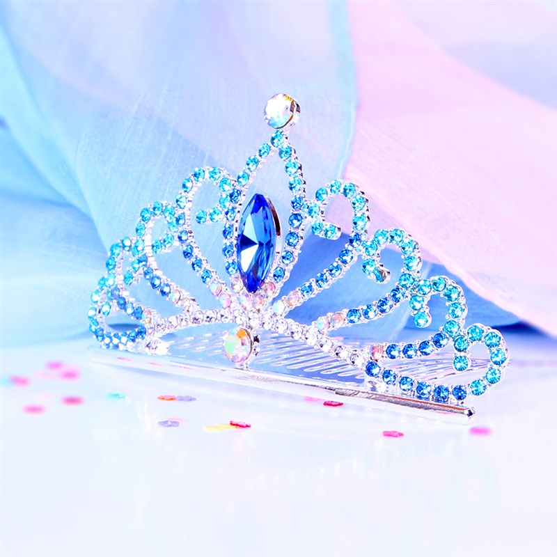 小号儿童皇冠头饰梳子公主女孩水钻插梳发卡宝宝王冠发饰发夹