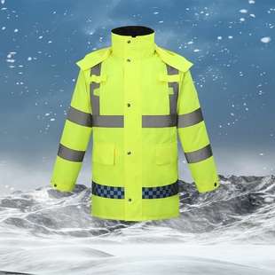 反光棉衣冬季交通防水雨衣安全外套荧光工作服工地棉大衣高速路政