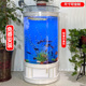 2021新款 鱼缸客厅落地家用半圆形懒人免换水生态水族箱靠墙小型缸