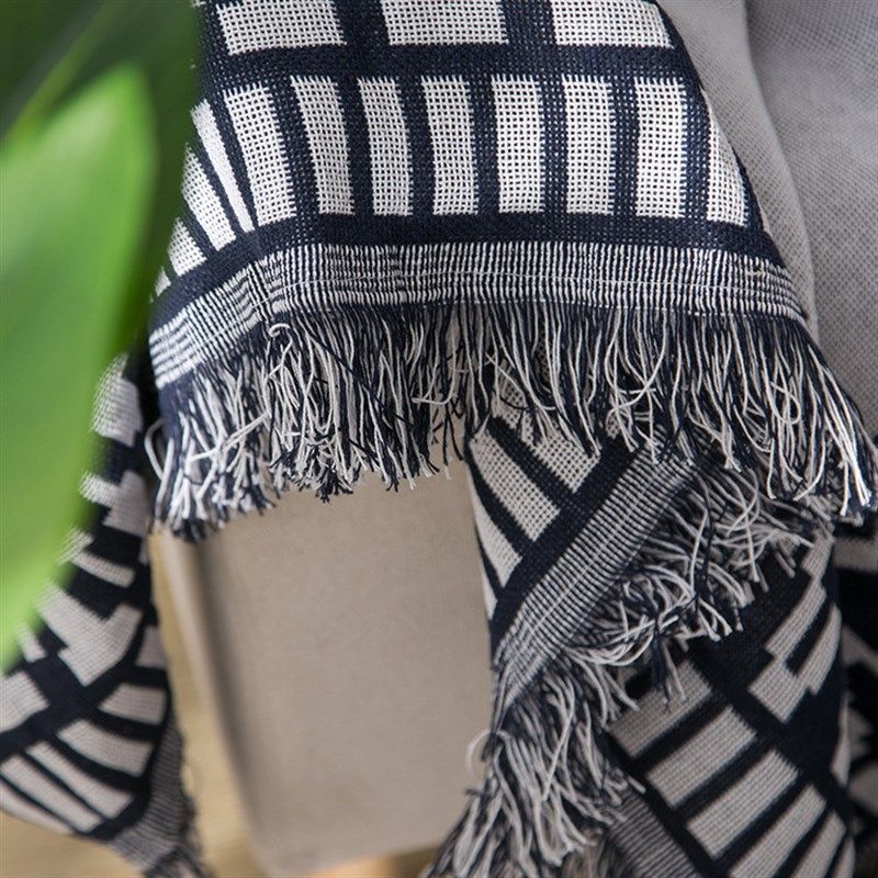 保暖防滑毛毯北欧蓝白几何多功能双面针织棉线沙发毯铺床盖毯搭毯,床上用品,休闲毯/毛毯/绒毯,淘宝优惠券,粉丝福利购,淘宝优惠卷