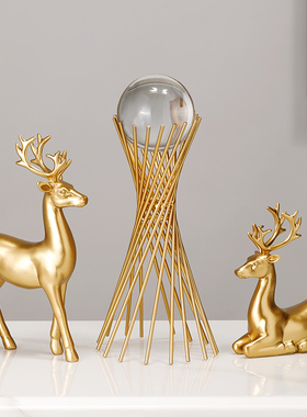 轻奢鹿摆件客厅玄关电视酒柜工艺礼品摆饰家居办公室桌面摆设乔迁