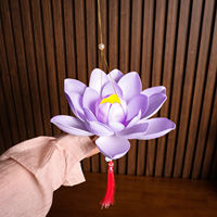 Lanterns, lotus flower lanterns, props, Hanfu, hand-held, ancient-style Lantern Festival dance atmosphere, finished hanging lanterns thumbnail 5