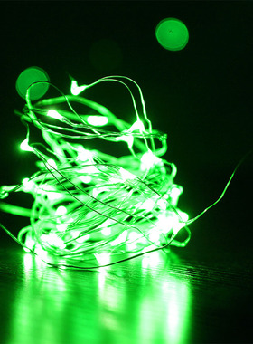 绿色绿光串灯网红led铜线灯串满天星星灯小彩灯布置蛋糕装饰房间