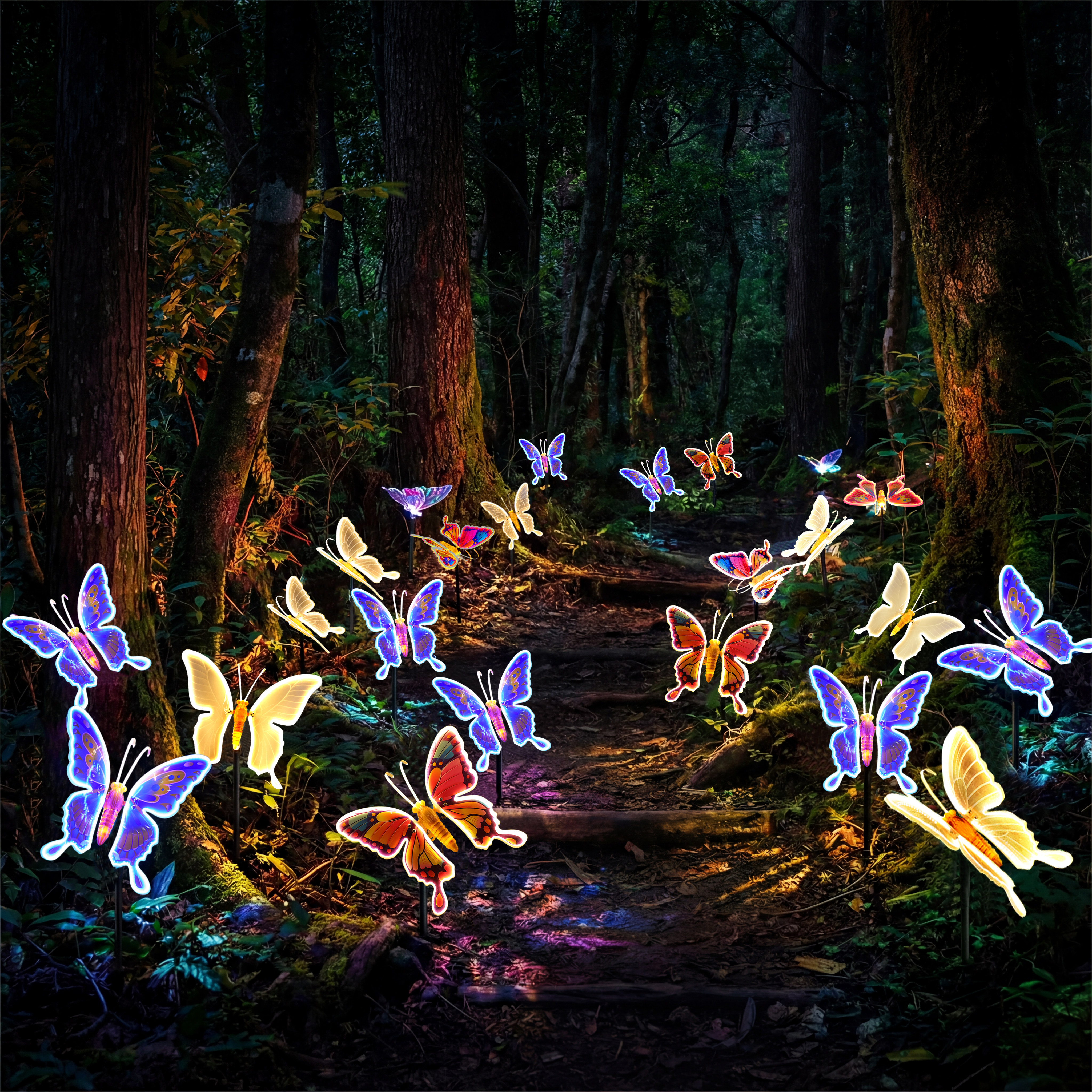 2026新年庭院装饰led氛围灯春节户外蝴蝶灯马年花园景观防水布置,家装灯饰光源,草坪灯,淘宝优惠券,粉丝福利购,淘宝优惠卷