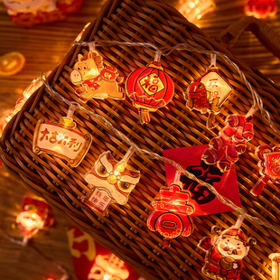 春节装饰品led卡通挂件彩灯串新年室内场景布置氛围拍照道具马年