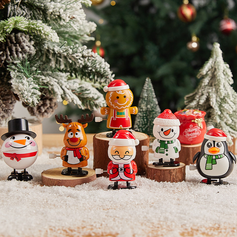 圣诞节创意装饰雪人麋鹿益智发条玩具礼品场景摆件幼儿园儿童礼物