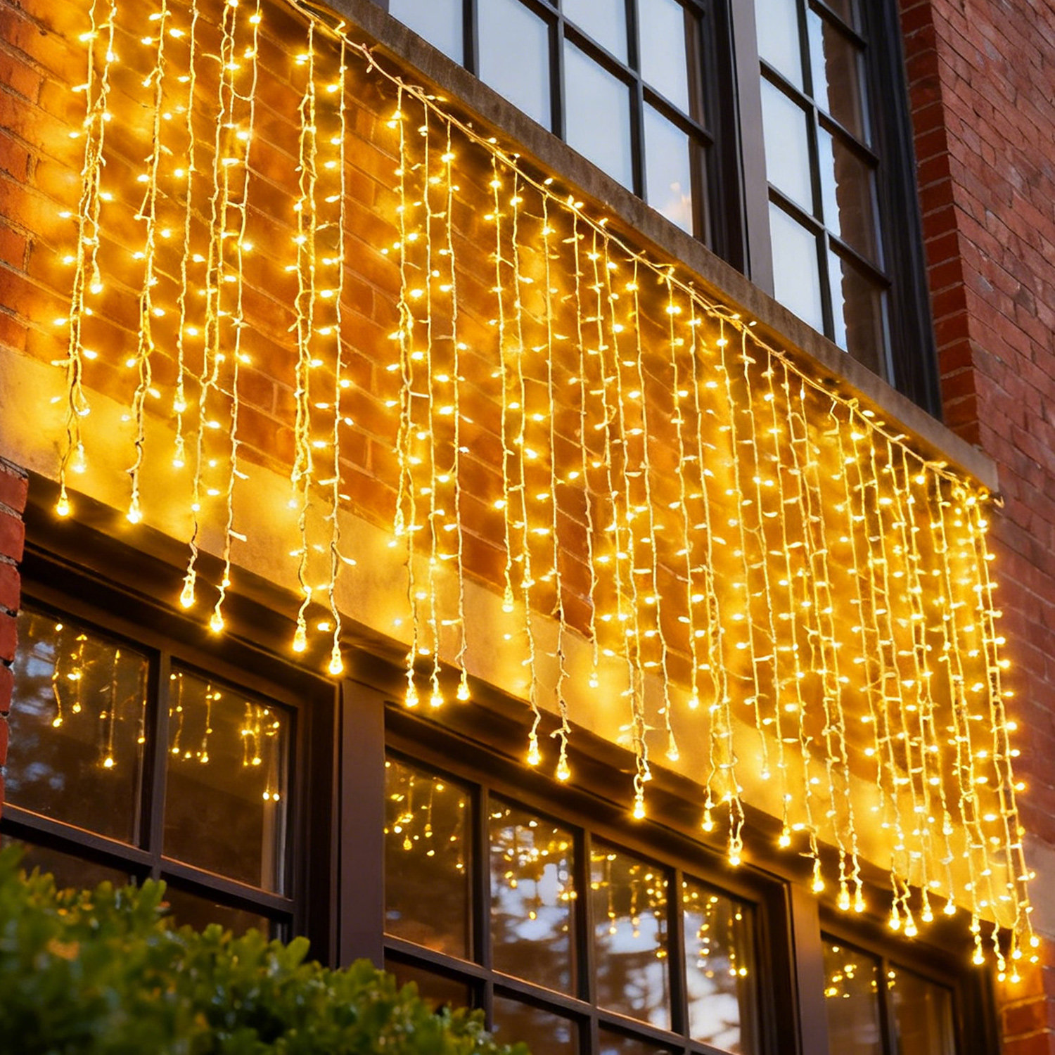 led满天星星灯冰条瀑布灯流水户外防水太阳能串灯氛围装饰草坪灯