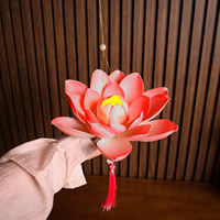 Lanterns, lotus flower lanterns, props, Hanfu, hand-held, ancient-style Lantern Festival dance atmosphere, finished hanging lanterns thumbnail 2
