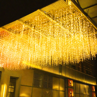 冰条灯七彩灯闪灯串灯满天星星瀑布灯氛围灯户外装 饰星空闪光灯带