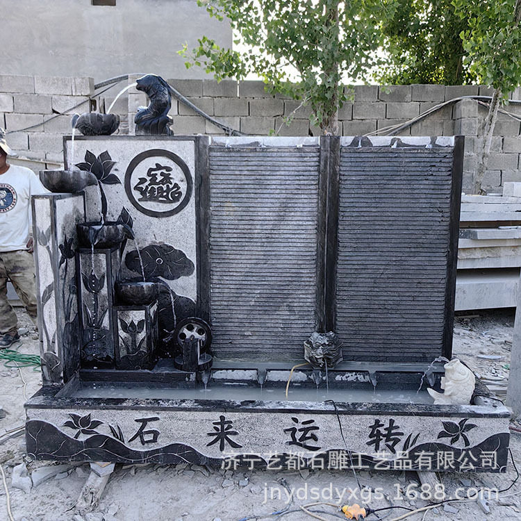 青石流水喷水雕塑庭院别墅优惠