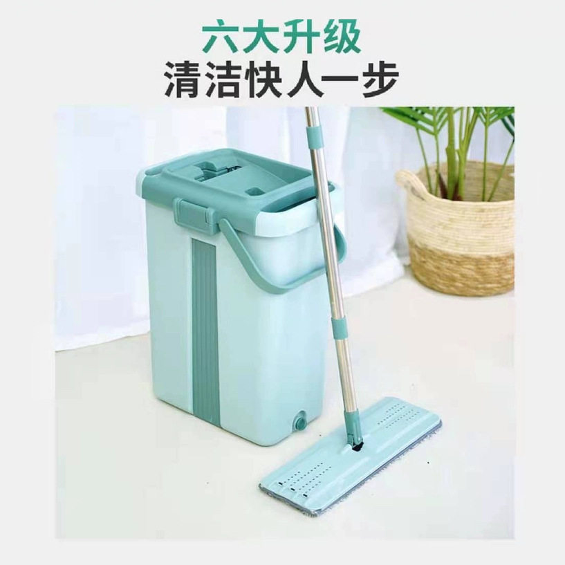 刮刮懒人乐三代大号免手洗平板拖把干湿两用拖布桶套装超细纤维