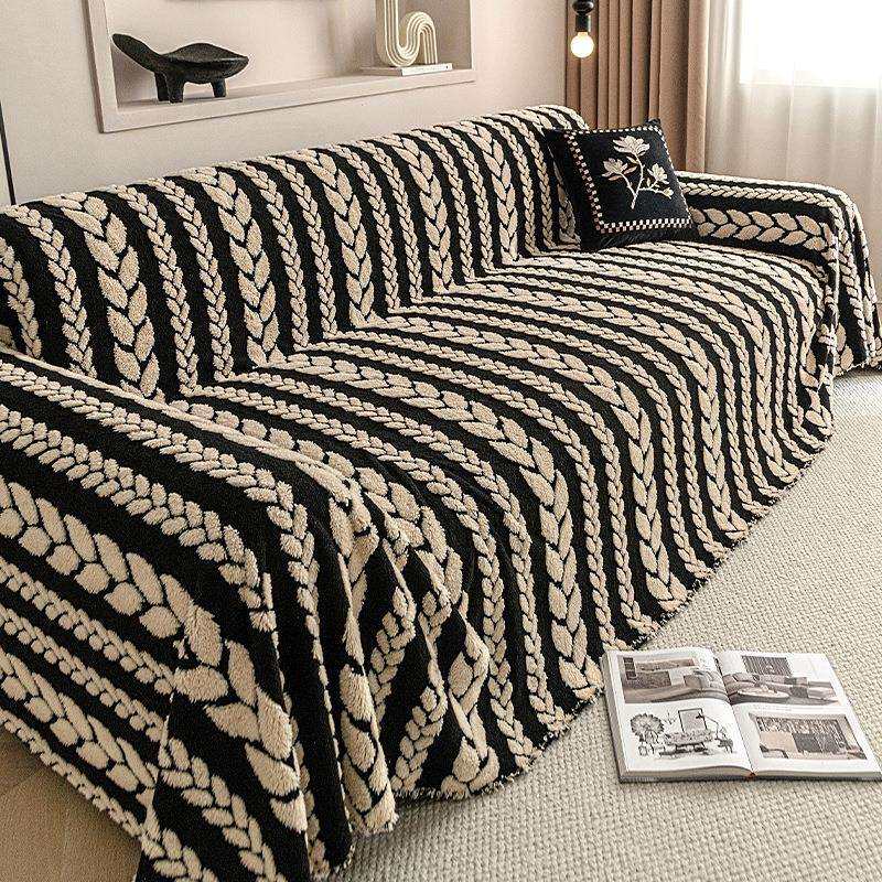 冬季轻奢加厚毛绒沙发盖布高级感全盖沙发巾现代简约沙发套罩家具