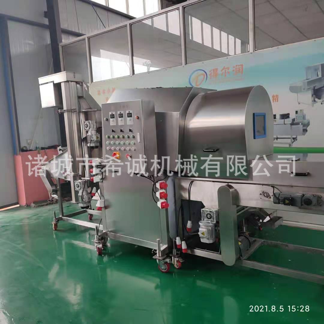 鸡米花自动滚筒筛粉裹粉上粉机