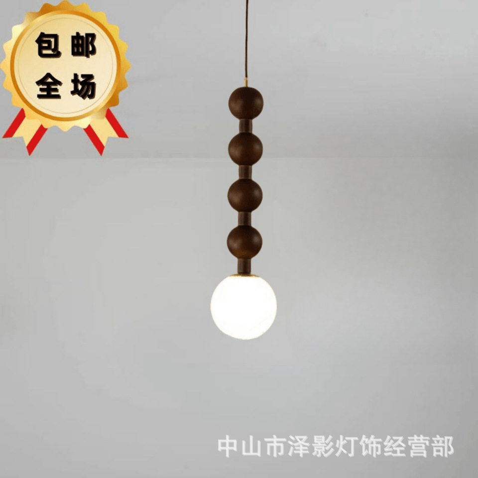 主卧床头小吊灯卧室房间法式复古奶油后现代轻奢感玄关吊线灯