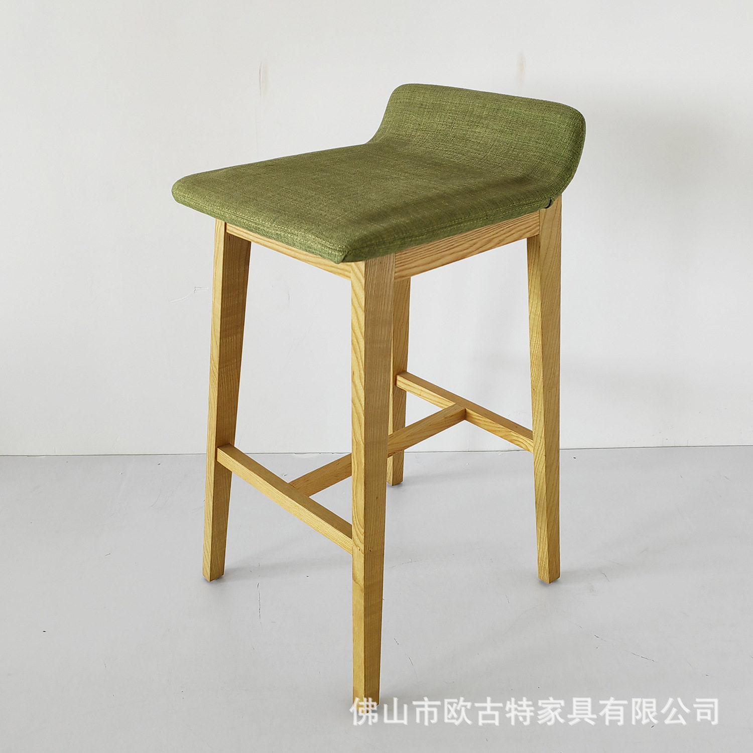 简约水曲柳实木脚定型棉坐垫吧凳商用酒吧吧台椅开放式厨房高脚凳