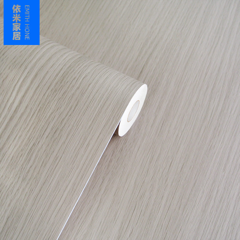 韩版PVC木纹贴纸自粘墙纸壁纸展柜家具翻新加厚带导气槽贴膜30米