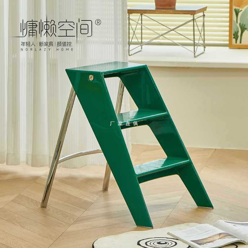 日式家用梯子透明亚克力便携伸缩折叠梯多功能置物三步踏板人