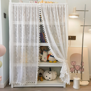 柜门遮挡帘开放式柜子挡灰布帘z钢制书架防尘帘免打孔安装蕾丝窗