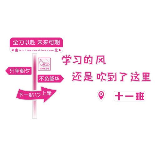 班级布置教室装饰学m习路牌标初高中励志标语文化墙面贴黑板报神
