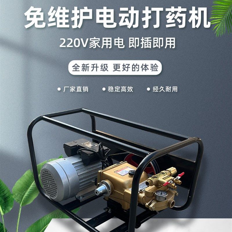 220V电动打药机高压农用60型免黄油自动泄压O果树园林打农药消毒,农机/农具/农膜,打药机/弥雾机,淘宝优惠券,粉丝福利购,淘宝优惠卷