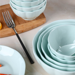 家用10人吃饭h碗日式餐具套装瓷碗盘碗碟盘子汤碗陶瓷面碗勺米饭