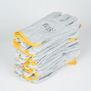 12双 防火线电焊手套短款劳保牛皮防烫耐磨耐高温W柔软薄款夏季