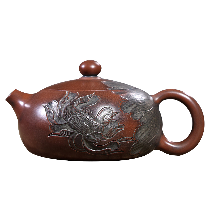 广西特产钦州泥坭兴陶纯手工原矿家用茶壶古铜P色窑变西施壶非紫