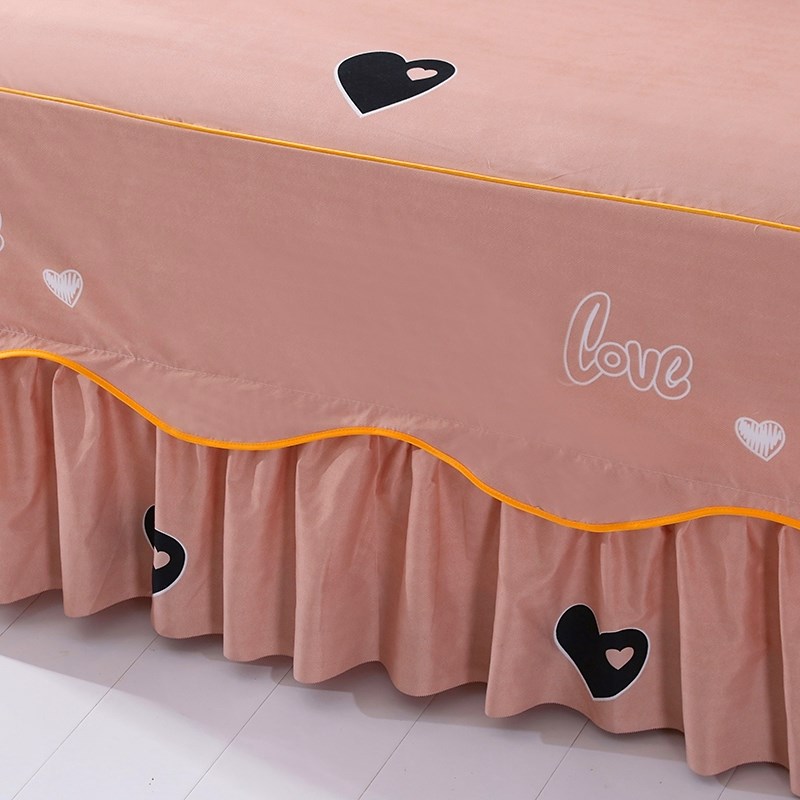床裙式四件套1.5米1.8m床罩床笠款纯棉1.L2米三件套防滑床单公主