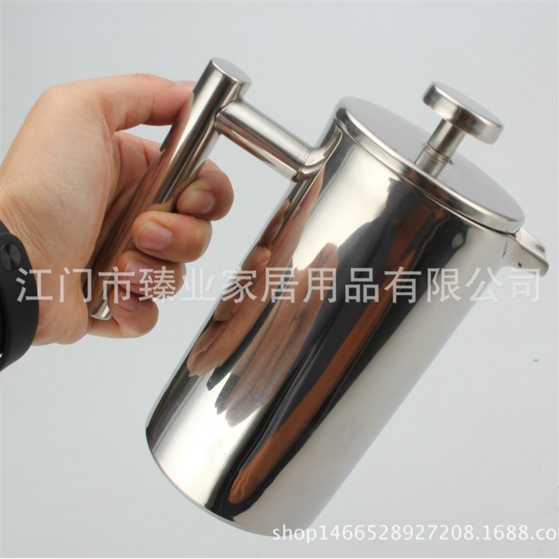 304不锈钢法式咖啡壶咖啡壶法压壶F手冲咖啡壶冲茶壶泡茶壶滤网图片