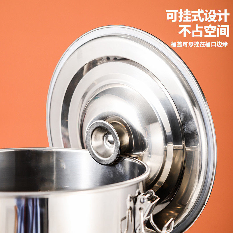不锈钢米桶50斤304大米桶100A斤装家用面粉缸防虫潮储物罐密封油