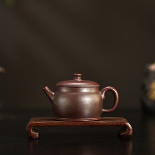 宜兴紫砂a壶手工古红泥石鼓德钟大口汉瓦家用泡茶壶小容量茶具礼