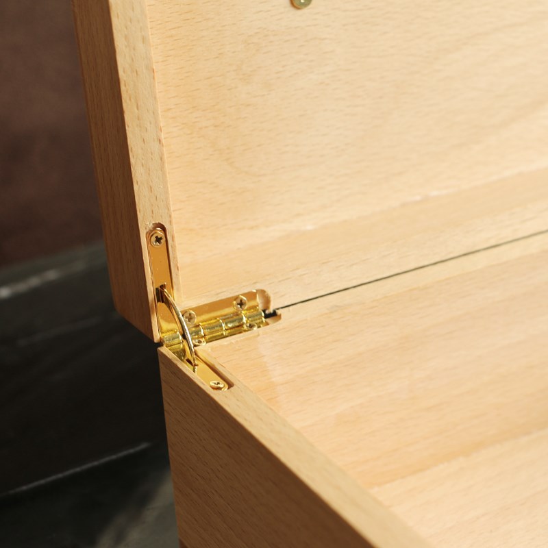 榉木箱子鞋油收纳箱储物箱实木真B皮手提木盒子大号长方形带盖木