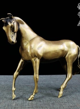 铜马风水摆件纯铜站马摆设马到功B成工艺品家居开业礼品装饰品生