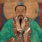 元 挂像挂画高清微喷壁画临摹挂轴.装 始 三清图 道德 灵宝 裱装 饰