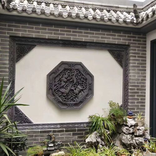 包邮梅竹图 孔雀i戏牡丹 庭院 园林砖雕 中式仿古 影壁 浮雕背景