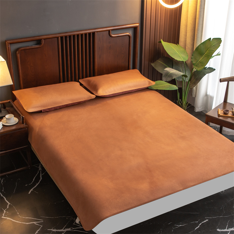 古法无涂b层原生态整张清水头层牛皮席1.8米软席纯色真皮床垫硬席