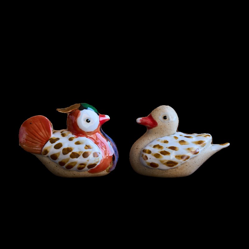 紫砂鸳鸯情侣摆件桌面全手工小茶宠精品可养O茶具饰品茶道茶玩摆