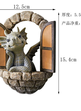 新品可爱阳台上的小龙摆件恐龙开门花园摆N件树脂工艺品摆件雕像