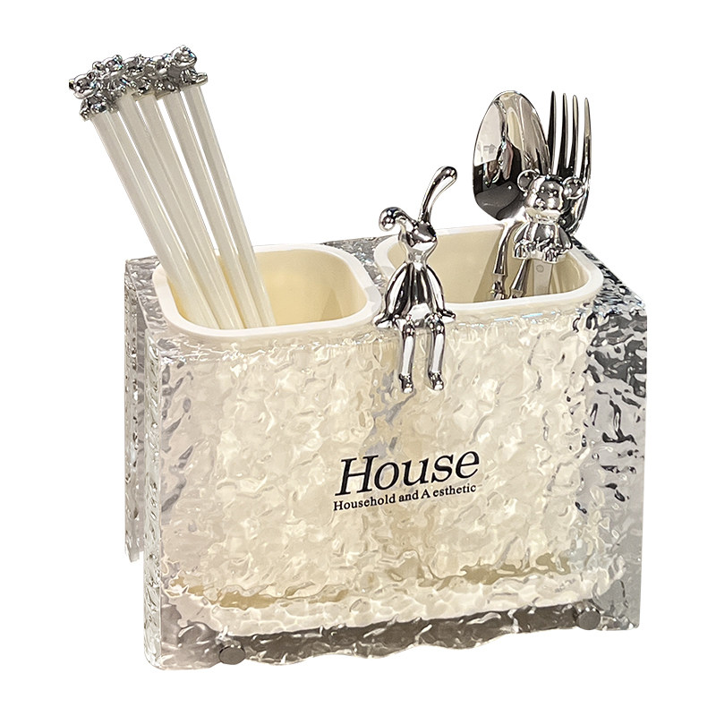 轻奢高颜值筷子收纳盒壁挂筷子筒筷笼H家用台面筷子桶叉勺子沥水,餐饮具,筷子盒,淘宝优惠券,粉丝福利购,淘宝优惠卷