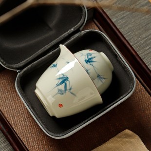 家用手抓壶泡茶器茶 草木灰快客杯f一壶两杯二人茶具旅行便携套装