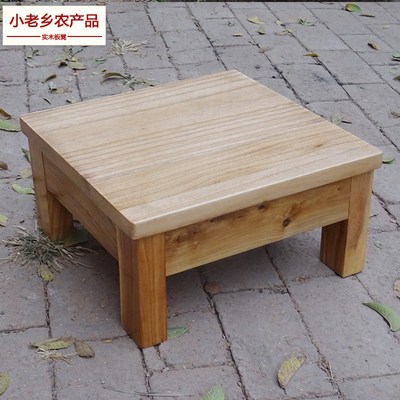 小老乡 实木四方小茶桌架子花盆小供桌音响电P视垫高鱼缸支架飘窗