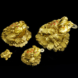 黄铜三足金蟾摆件家居办公室乔迁新居G店铺公司开业布局调理装饰