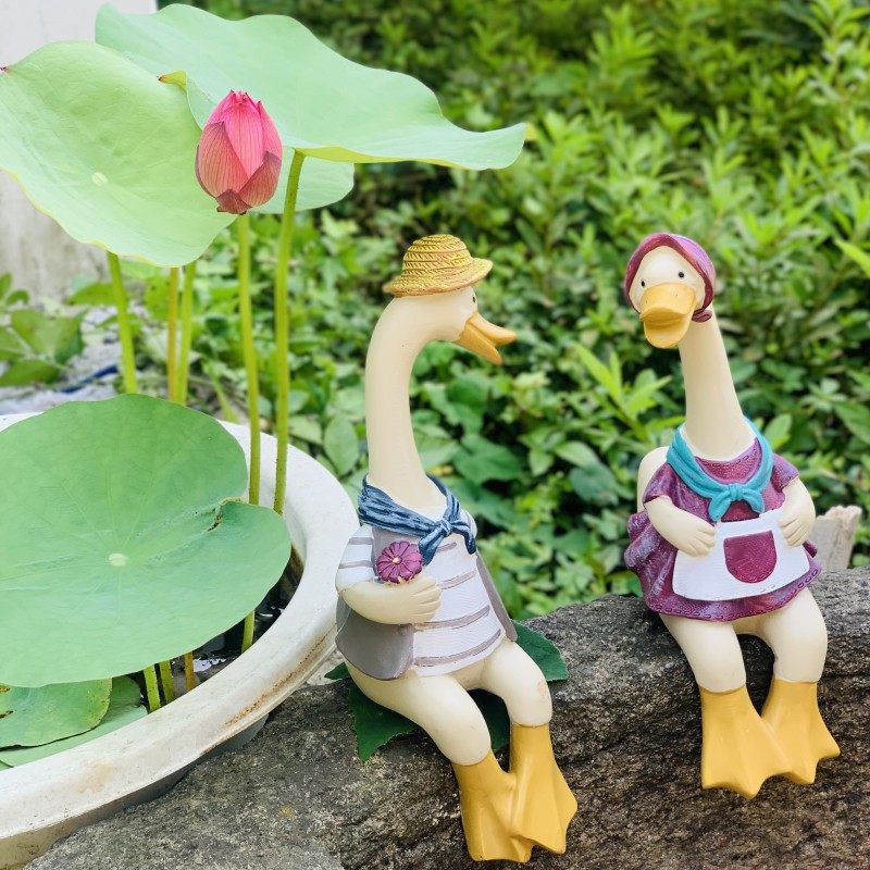 可爱卡通吊脚鸭户外花园阳台鱼池水塘造景装饰品S仿真动物树脂摆,家居饰品,户外/庭院摆件,淘宝优惠券,粉丝福利购,淘宝优惠卷