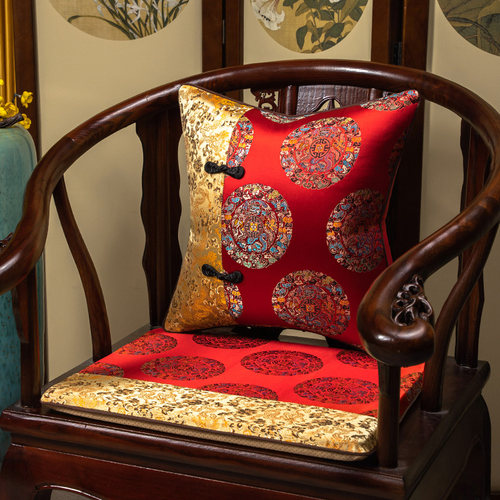 中式红木沙发f坐垫棕垫实木家具喜庆椅垫防滑圈椅太师椅餐椅垫子