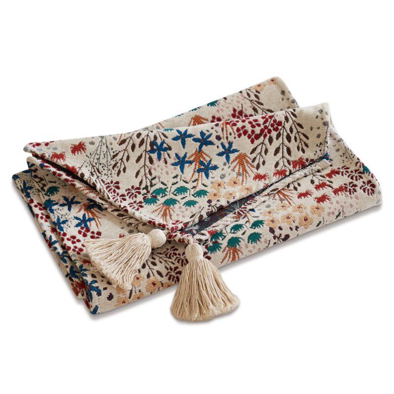 新款美式田园乡村桌旗长条形复古桌布I高级感电视柜餐柜茶几盖巾