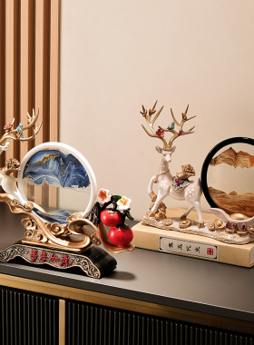 2023新款鹿摆件创意客厅v电视柜桌面装饰品摆设 家用中式新居摆件