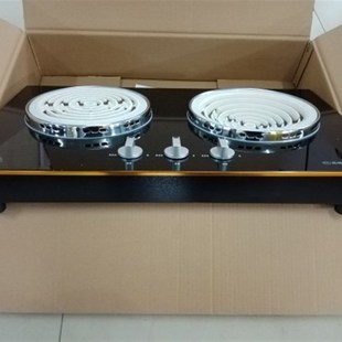 无插头 右凹盘3500瓦 众乐牌220V台嵌两用双电灶 左平盘20F00瓦