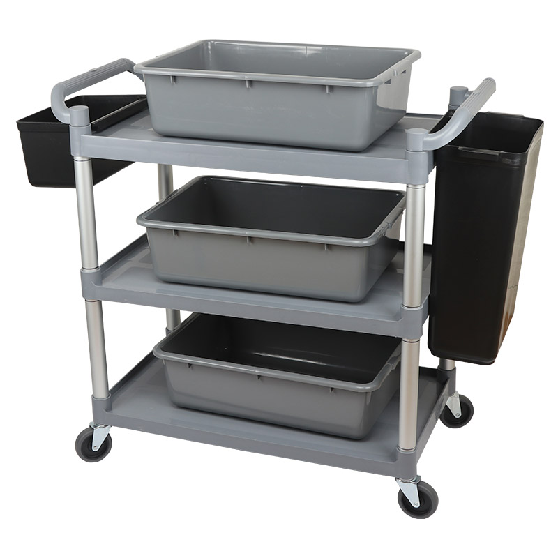 三层手推车多功能大小号t酒店餐厅餐车收餐车碗盘塑料服务车收集